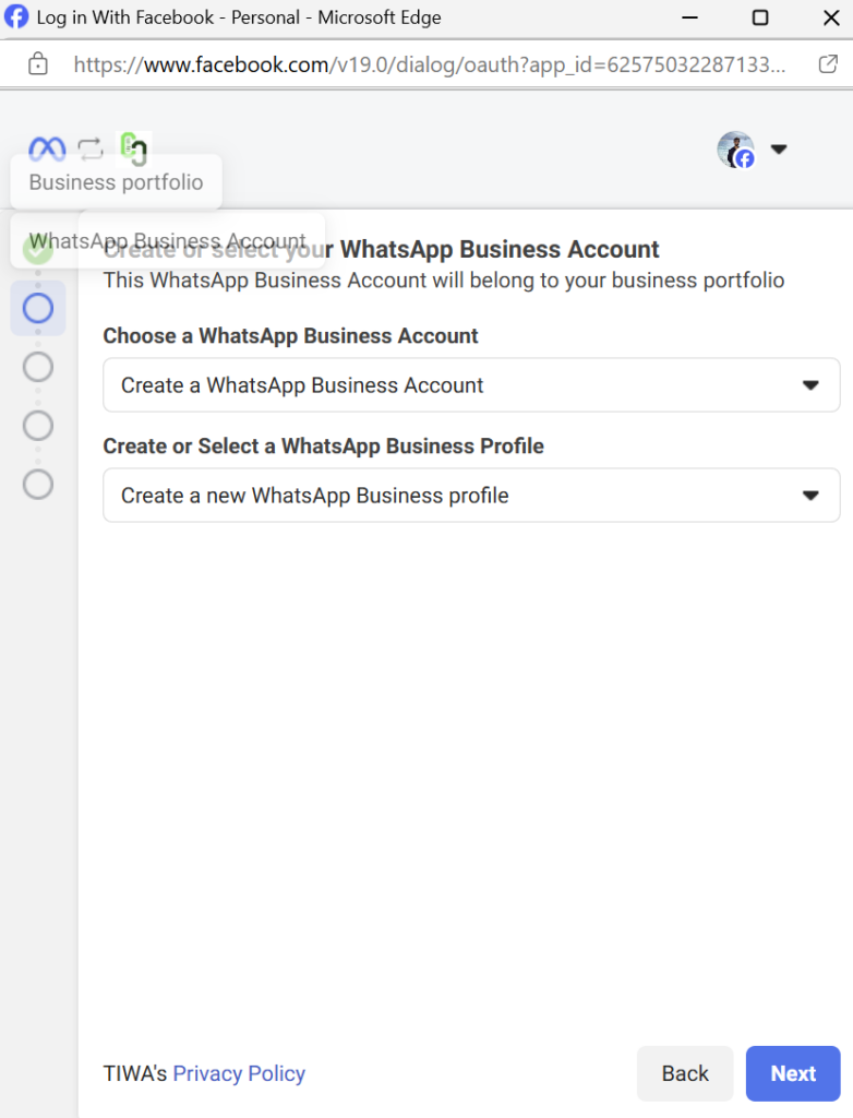  Create a new WhatsApp Business Profile
